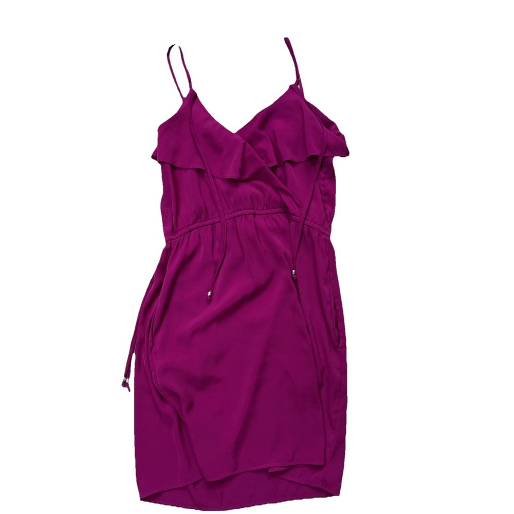 American Eagle Dress Womens Small Fuchsia Ruffle A-Line Spaghetti Strap Y2K - Picture 5 of 7